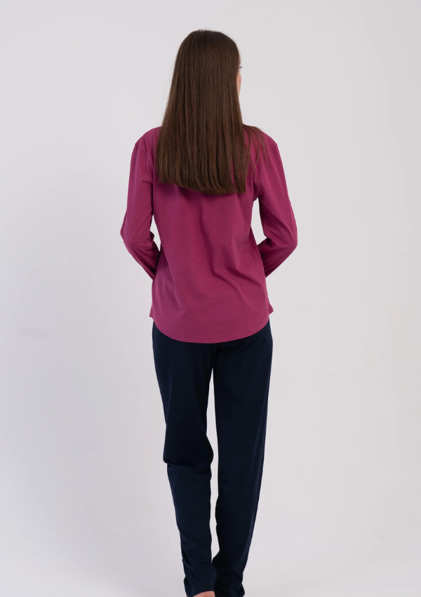 Piżama Damska Vienetta Fuchsia Navy, Fuksja, r. S-XL