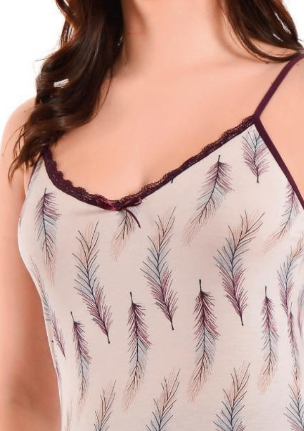 Piżama Damska Feather Touch, Beżowy, M - 2XL