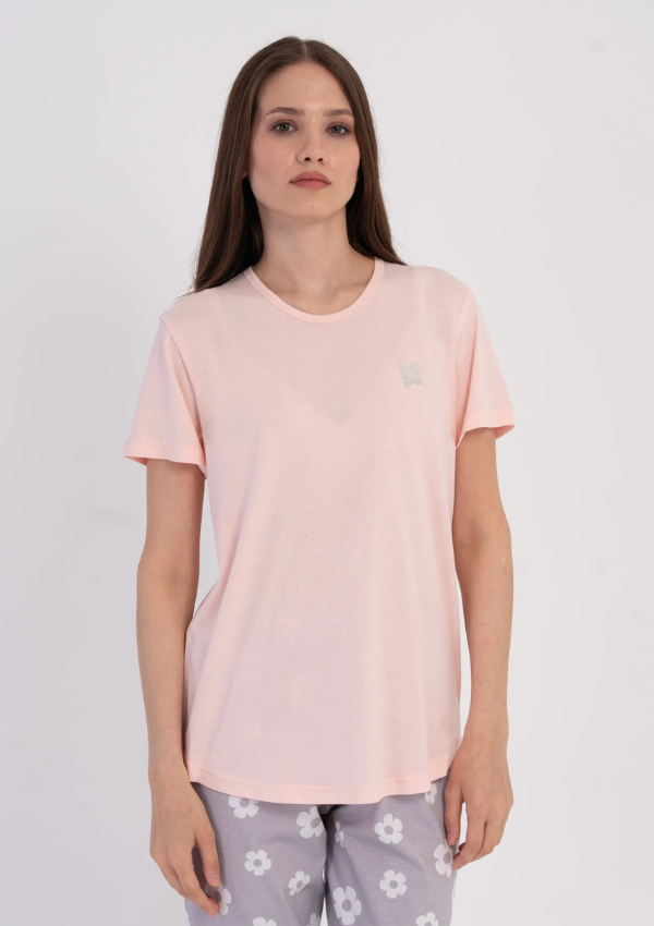 Piżama Damska Vienetta Blush Floral, Różowy, r. M-XXL