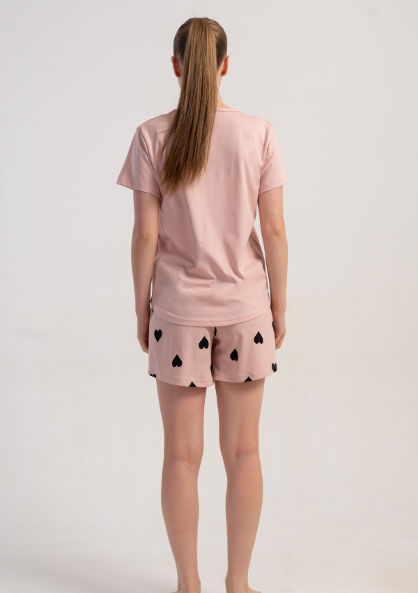 Piżama Damska Vienetta Sweet Hearts, Różowy, S -XL