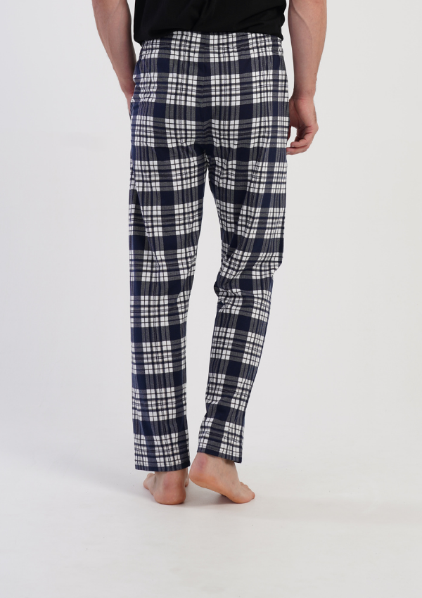 Spodnie męskie Vienetta Navy Check, Niebieski, r. 1XL-4XL