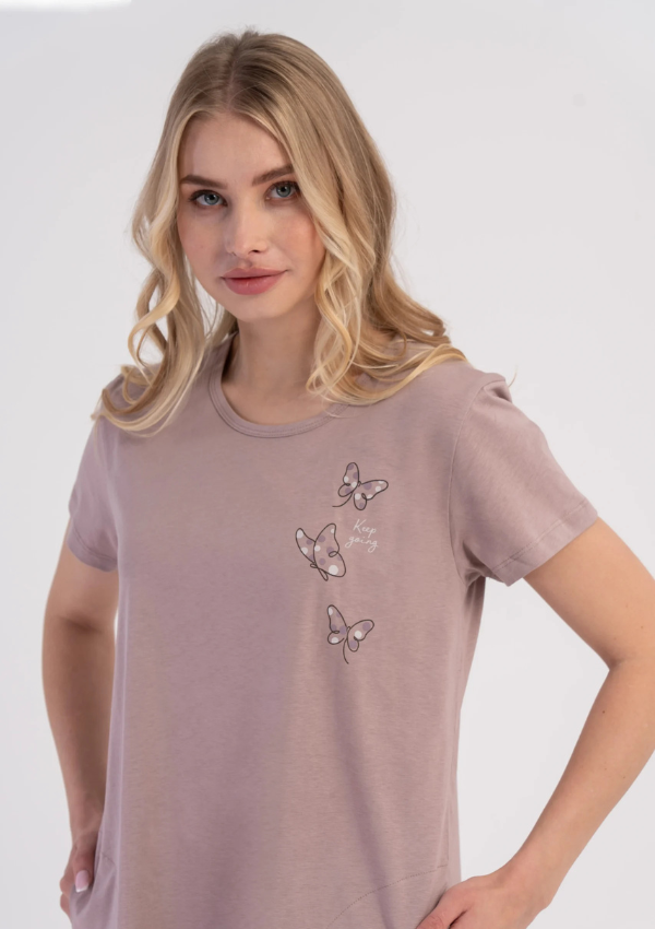 Koszula Nocna Vienetta Blush Flutter, Różowy, r. M-XXL