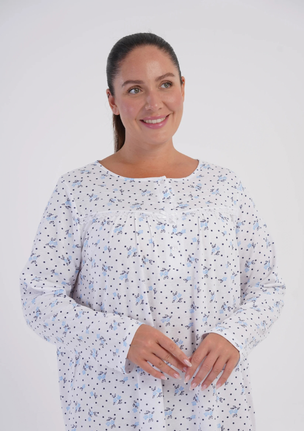 Koszula Nocna Vienetta Blue Blossom, Niebieski, r. 1XL - 4XL