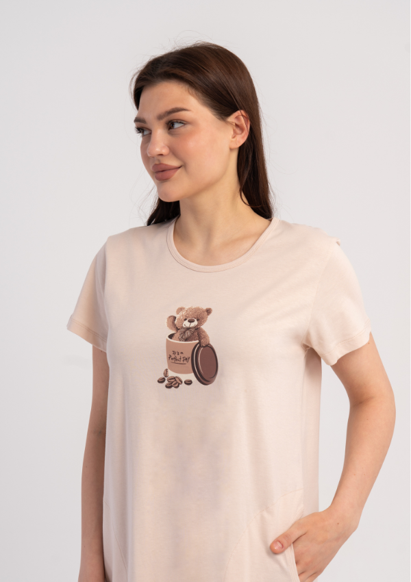 Koszula Nocna Vienetta Ecru Bear, Ecru, r. M-XXL