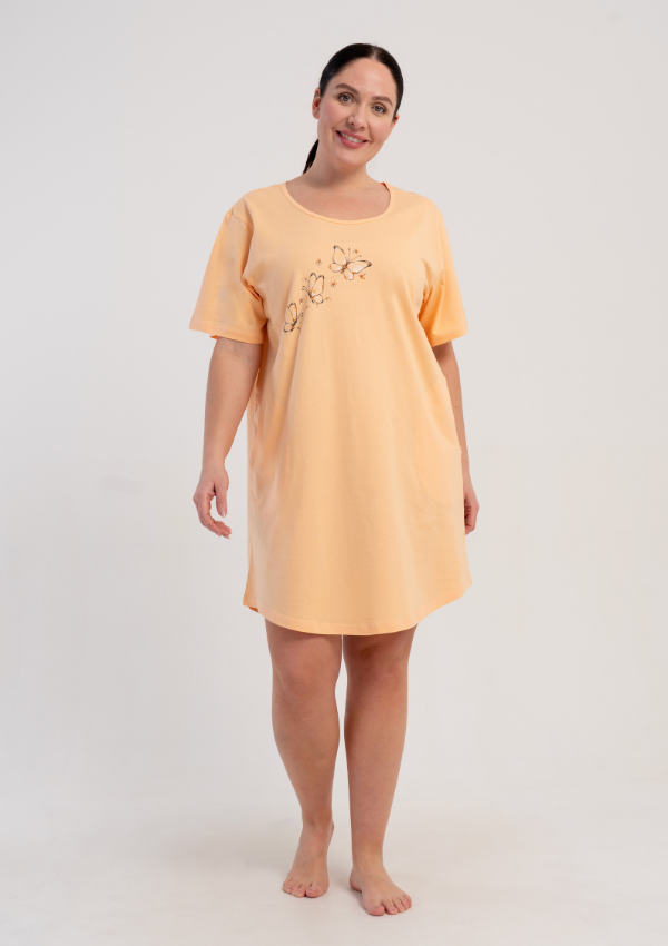Koszula Nocna Damska Vienetta Apricot Breeze, Morelowy, r. 1XL - 4XL