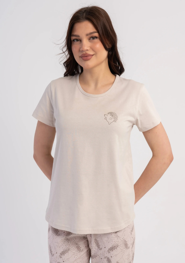 Piżama Damska Vienetta Soft Harmony, Beżowy, r. S-XL