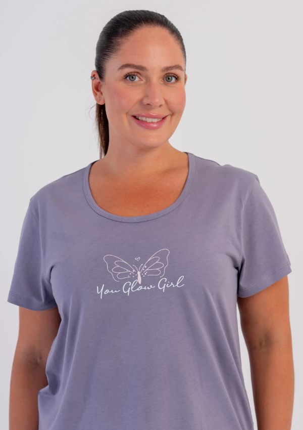 Piżama Damska Vienetta Mauve Butterfly, Fioletowy, r. 1XL-4XL