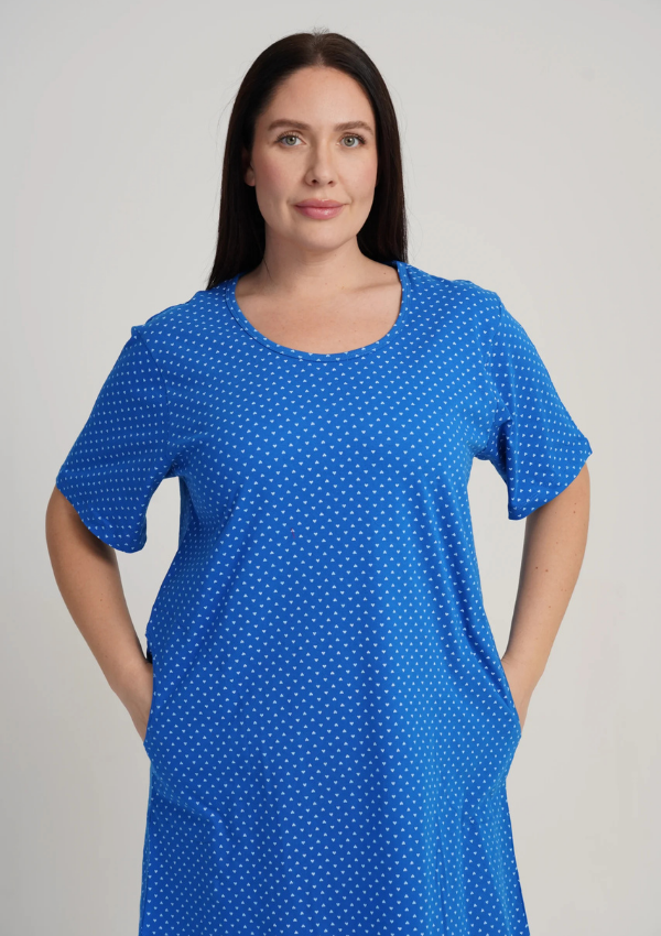 Koszula Nocna Damska Vienetta Navy Hearts, Niebieski, r. 1XL - 4XL
