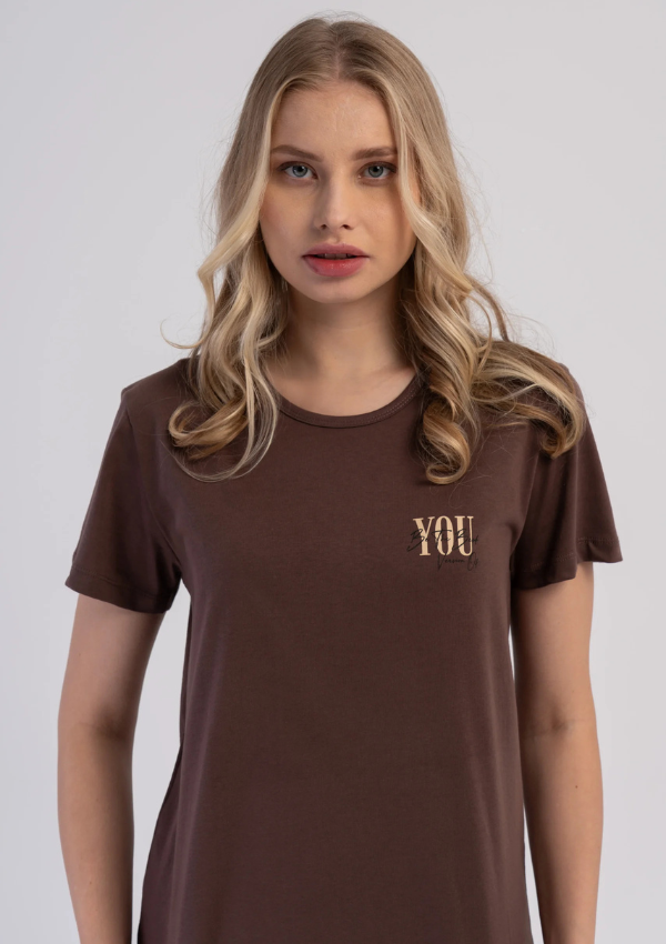 Piżama Damska Vienetta Cocoa Check, Brązowy, S -XL