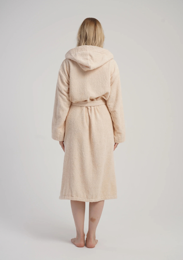 Szlafrok damski Vienetta Cozy Frotte, Kremowy, r. M-XXL