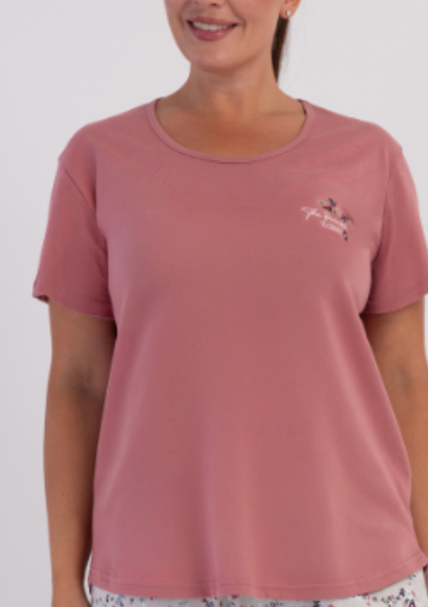 Piżama Damska Vienetta Floral Comfort, Różowy,, r. 1XL-4XL