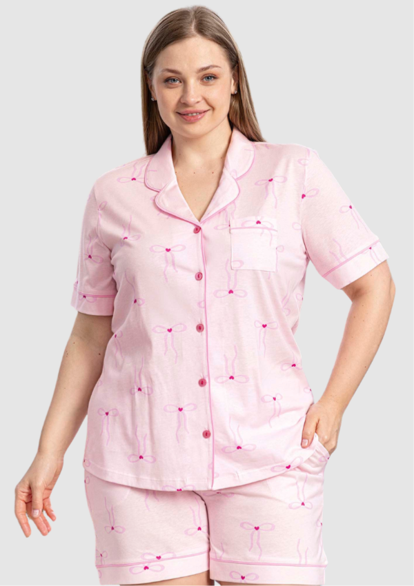 Piżama Damska Pink Ribbon, Różowy, r. 2XL-4XL