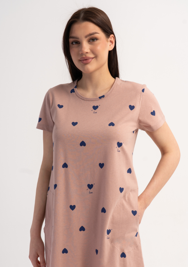 Koszula Nocna Vienetta Heart Mood, Różowy, r. M-XXL