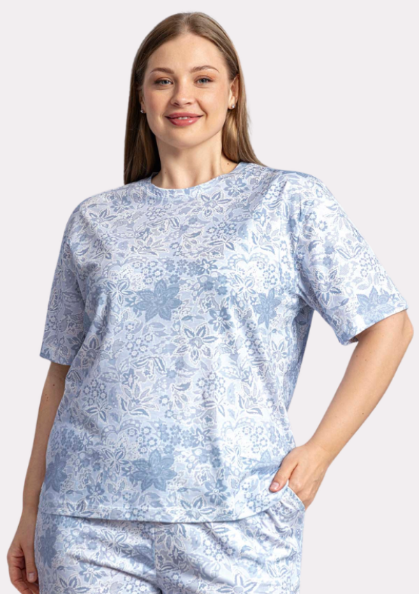 Piżama damska Blue Nature, Niebieski, r. 2XL - 4XL