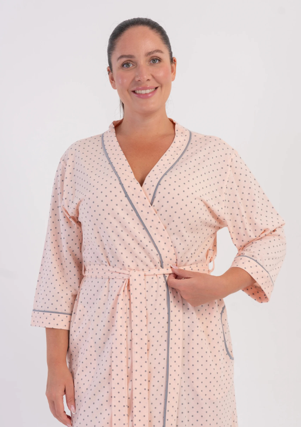 Szlafrok damski Vienetta Pink Pearl, Różowy, r. 1XL - 4XL