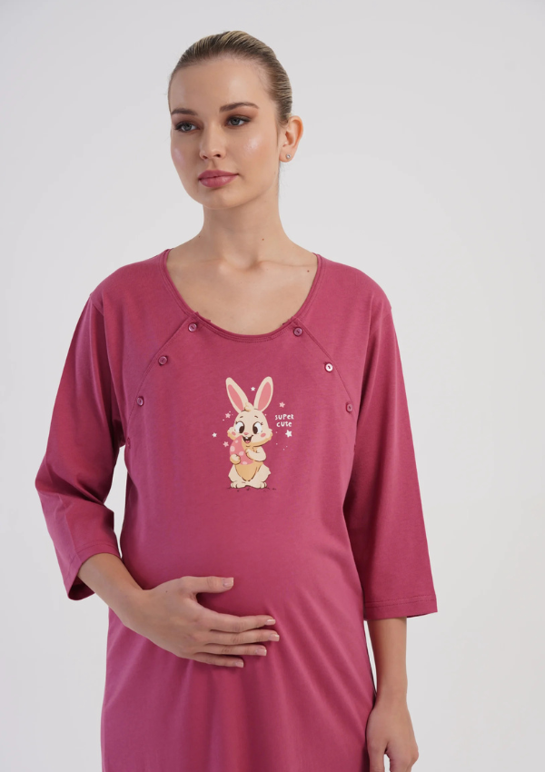 Koszula do Karmienia Vienetta Raspberry Bunny, Różowy, r. S-XL