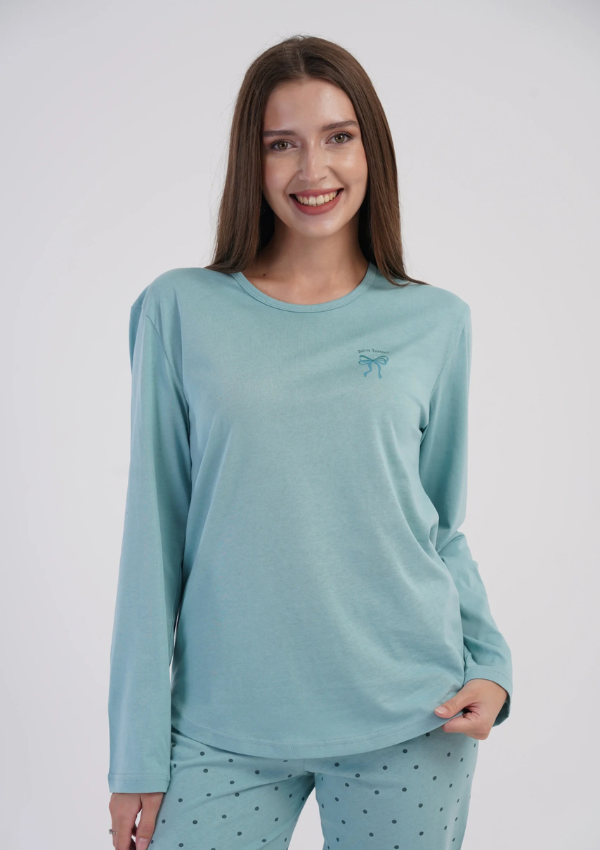 Piżama Damska Vienetta, Teal Aqua, Turkusowy, r. M-XXL