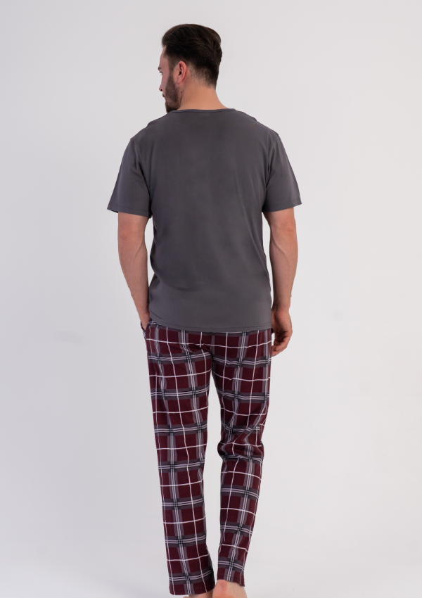 Piżama Męska Vienetta Graphite Home, Szary, r. 1XL-4XL