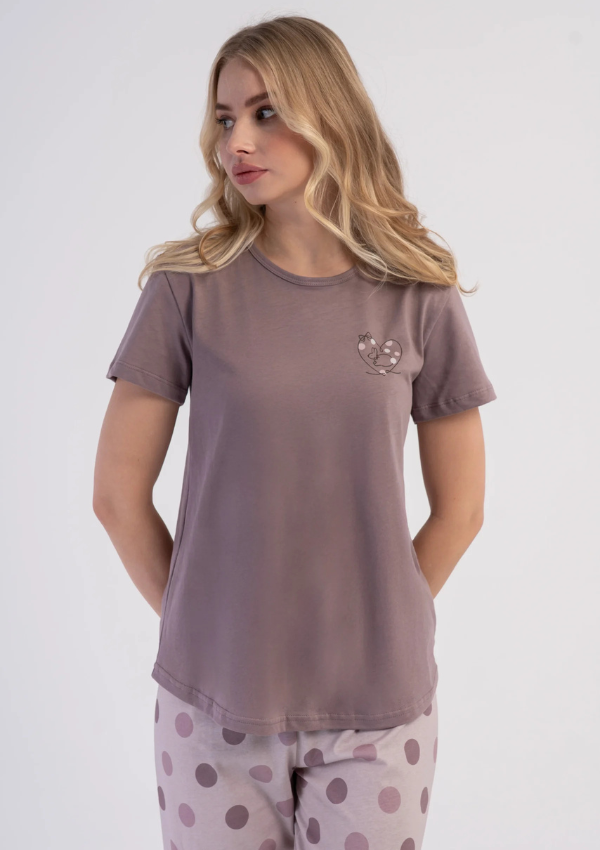 Piżama Damska Vienetta Rosy Dots, Różowy, r. L-XXL