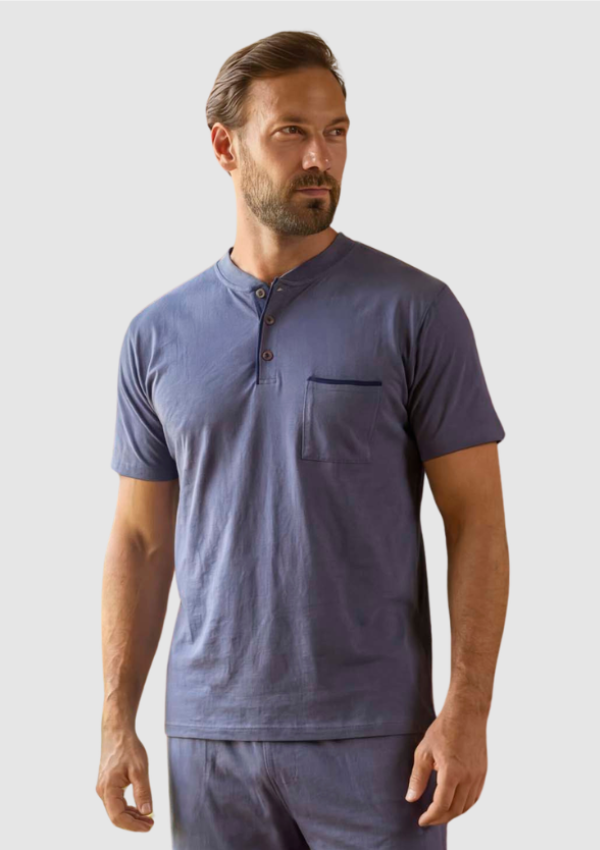Piżama Męska Blue Comfort, Niebieski, r. M-XL