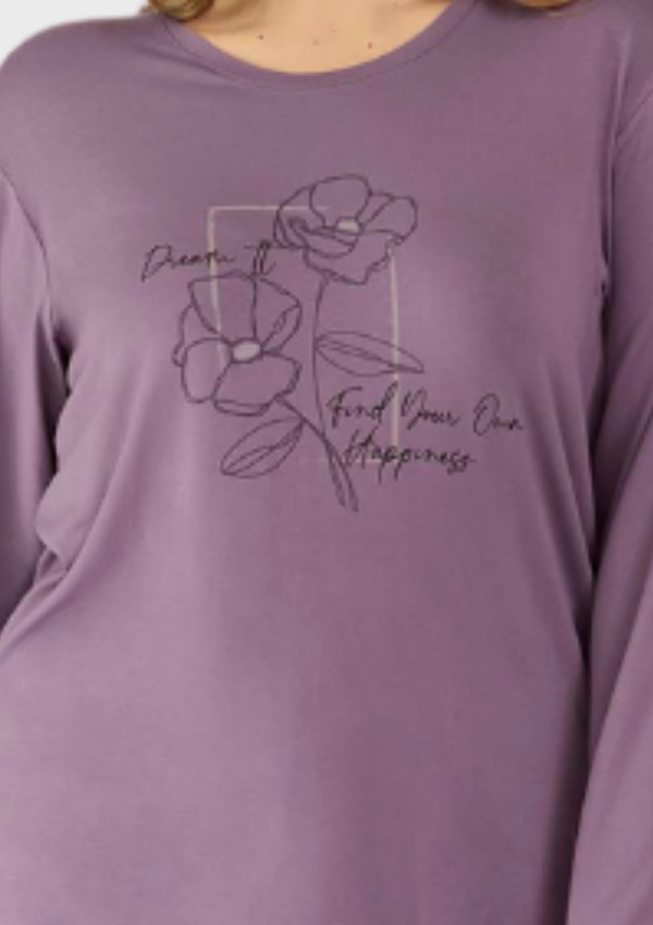 Piżama Damska Purple Bloom, Fioletowy, r. 2XL-4XL