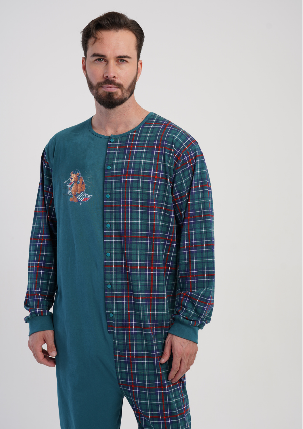 Kombinezon Męski Vienetta Night Check, Zielony, r. M - XXL