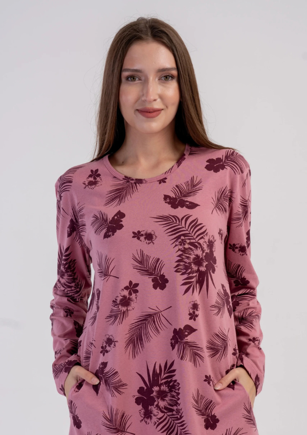 Koszula Nocna Damska Vienetta, Rose Wine, Różowy, r. M - XXL