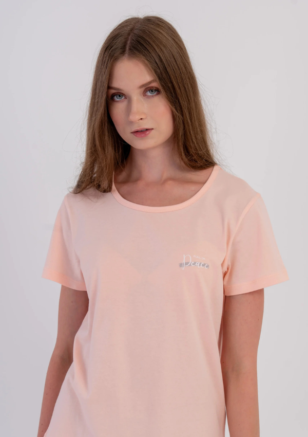 Piżama Damska Vienetta Peach Silver, Brzoskwiniowy, r. M-XXL