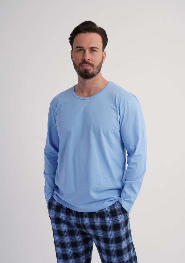 Piżama Męska Vienetta Blue Comfort, Niebieski, r. M-XXL