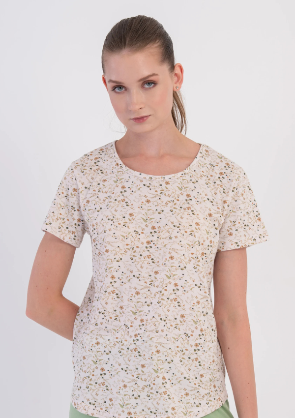 Piżama Damska Vienetta Mint Blossom, Zielony, r. M-XXL