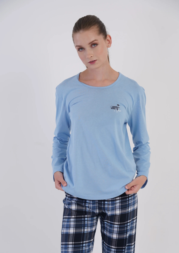 Piżama Damska Vienetta, Sky Blue, Niebieski, r. M-XXL