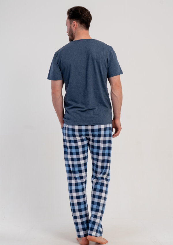 Piżama Męska Vienetta Blue Comfort, Szary, r. 1XL-4XL