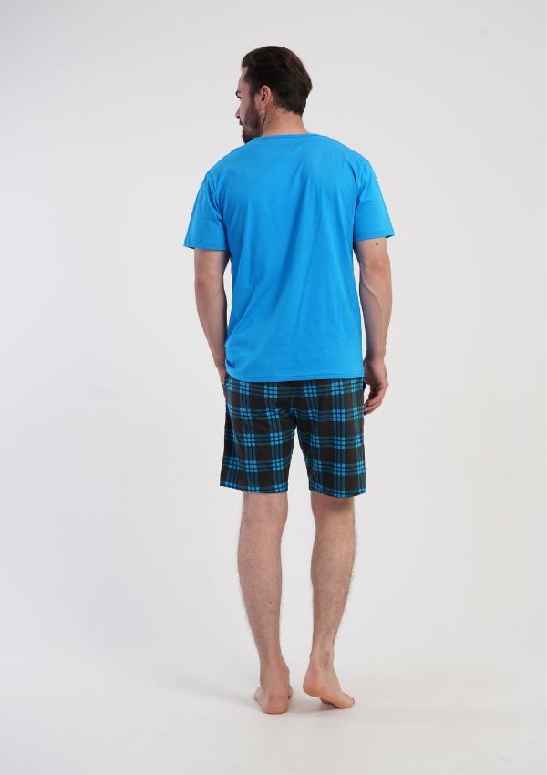Piżama Męska Vienetta Blue Lumber, Niebieski, r. 1XL-4XL