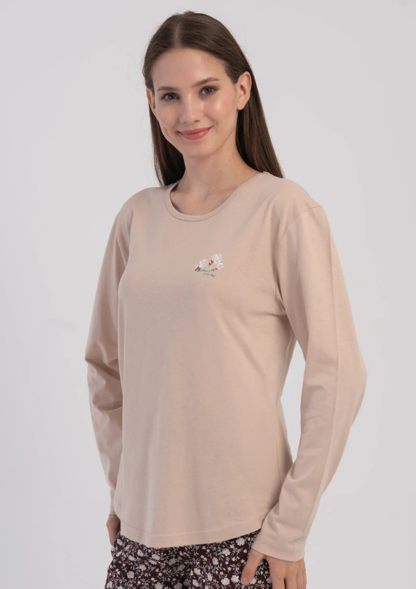 Piżama Damska Vienetta Beige Brown, Beżowy, r. M-XXL