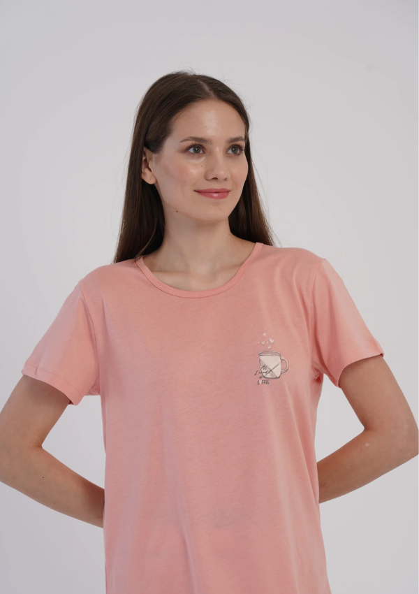 Piżama Damska Vienetta Plaid Coffee, Różowy, r. M-XXL