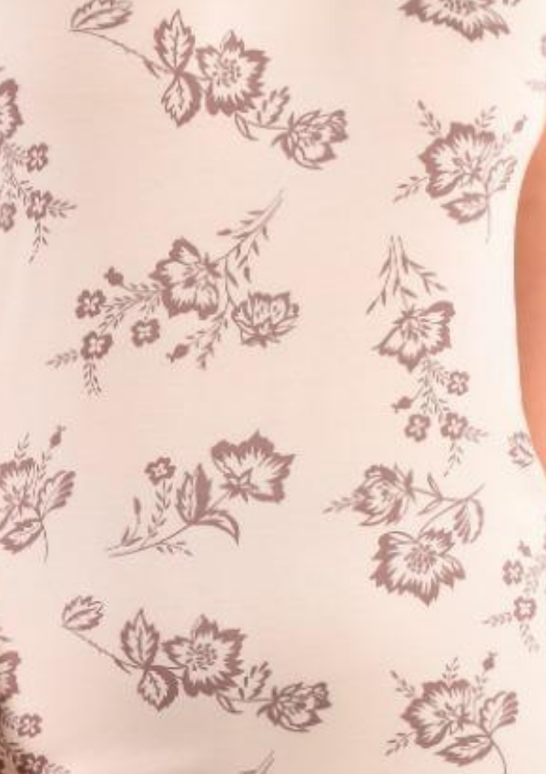 Piżama damska Cream Floral Elegance, Beżowy, r. M - 3XL