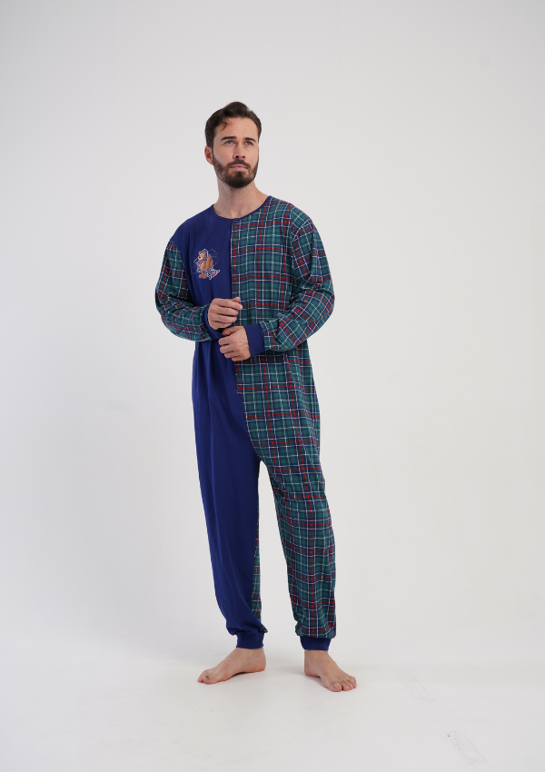 Kombinezon Męski Vienetta Night Check, Granatowy, r. M - XXL