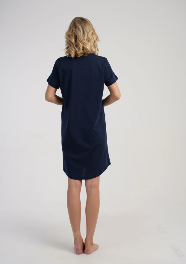 Koszula Nocna Vienetta Navy Flower, Granatowy, r. M-XXL