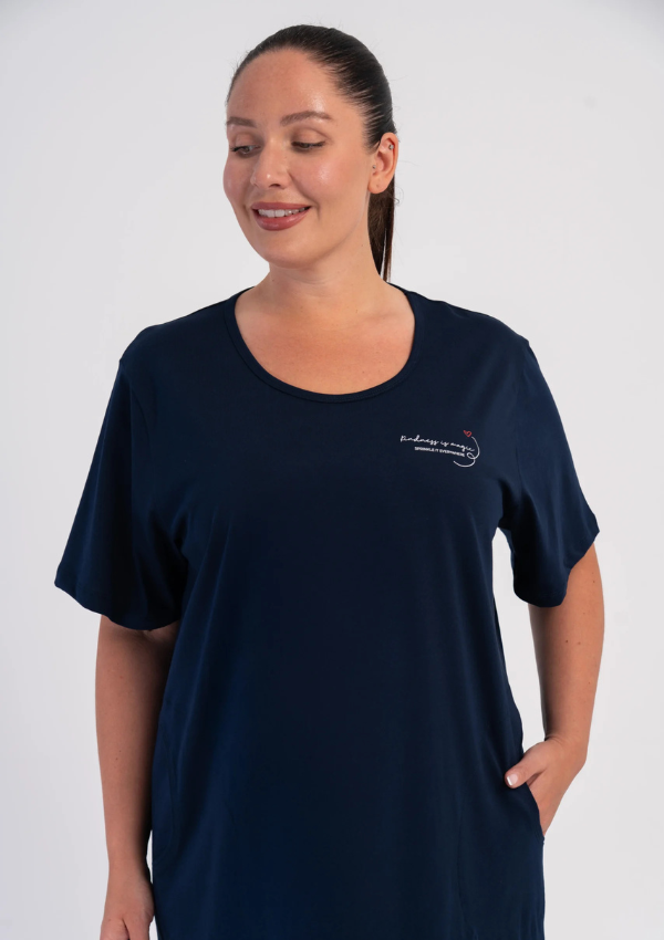 Koszula Nocna Damska Midnight Ease, Granatowy, r. 1XL - 4XL