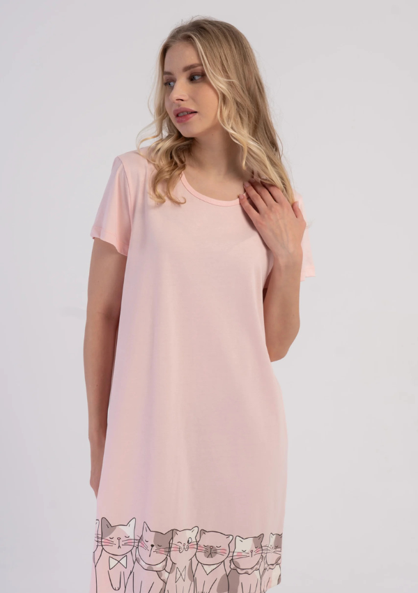 Koszula Nocna Vienetta Kitty Dreams, Różowy, r. M-XXL