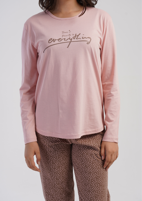 Piżama Damska Vienetta Soft Beauty, Różowy, r. 1XL-4XL