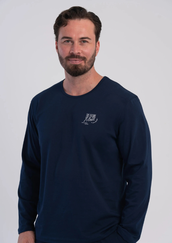Piżama Męska Vienetta Navy Essential, Granatowy, r. M-XXL