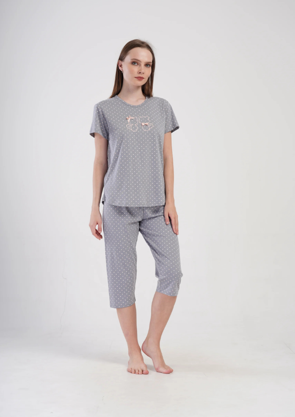 Piżama Damska Vienetta Soft Balance, Szary, r. M-XXL