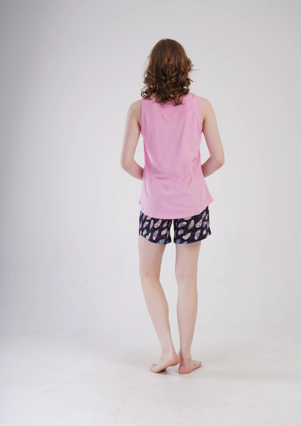 Piżama Damska Vienetta Pink Feathers, Różowy, 1XL-4XL