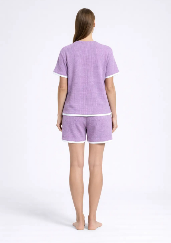 Piżama Damska Lavender Waffle Set, Fioletowy, M-XL