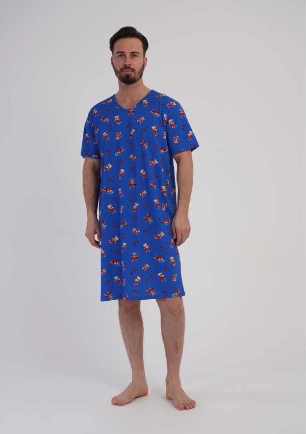Koszula męska Vienetta Bear Lounge, Niebieski, r. L-XXL