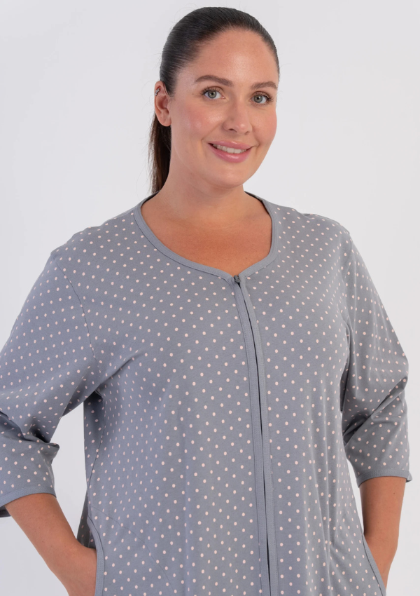 Szlafrok damski Vienetta Silver Dot, Szary, r. 1XL-4XL