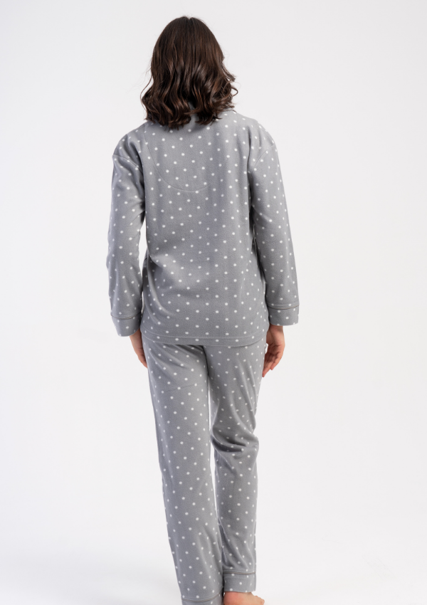 Piżama Damska Vienetta Soft Dots, Szary, r. M-XXL