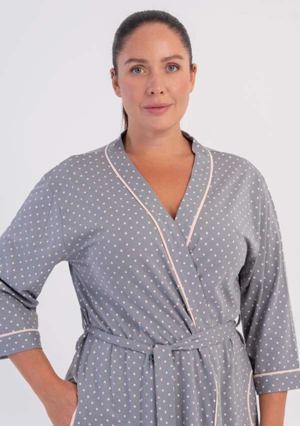 Szlafrok damski Vienetta Grey Pearl, Szary, r. 1XL - 4XL