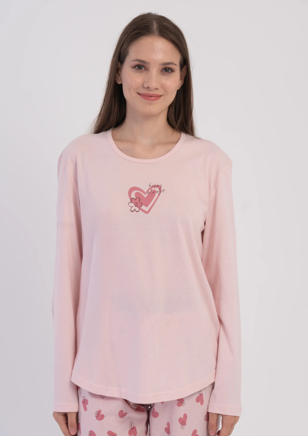 Piżama Damska Blush Heart, Różowy, r. S-XL